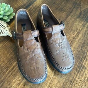 Sonoma | Genuine Leather Fisherman Mary Jane’s Loafers w/Woven Detail, Size 6.5
